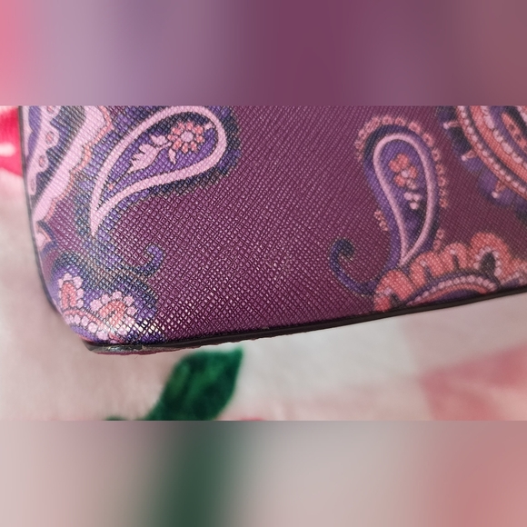 Michael Kors Purple Paisley Makeup Bag - Picture 8 of 12